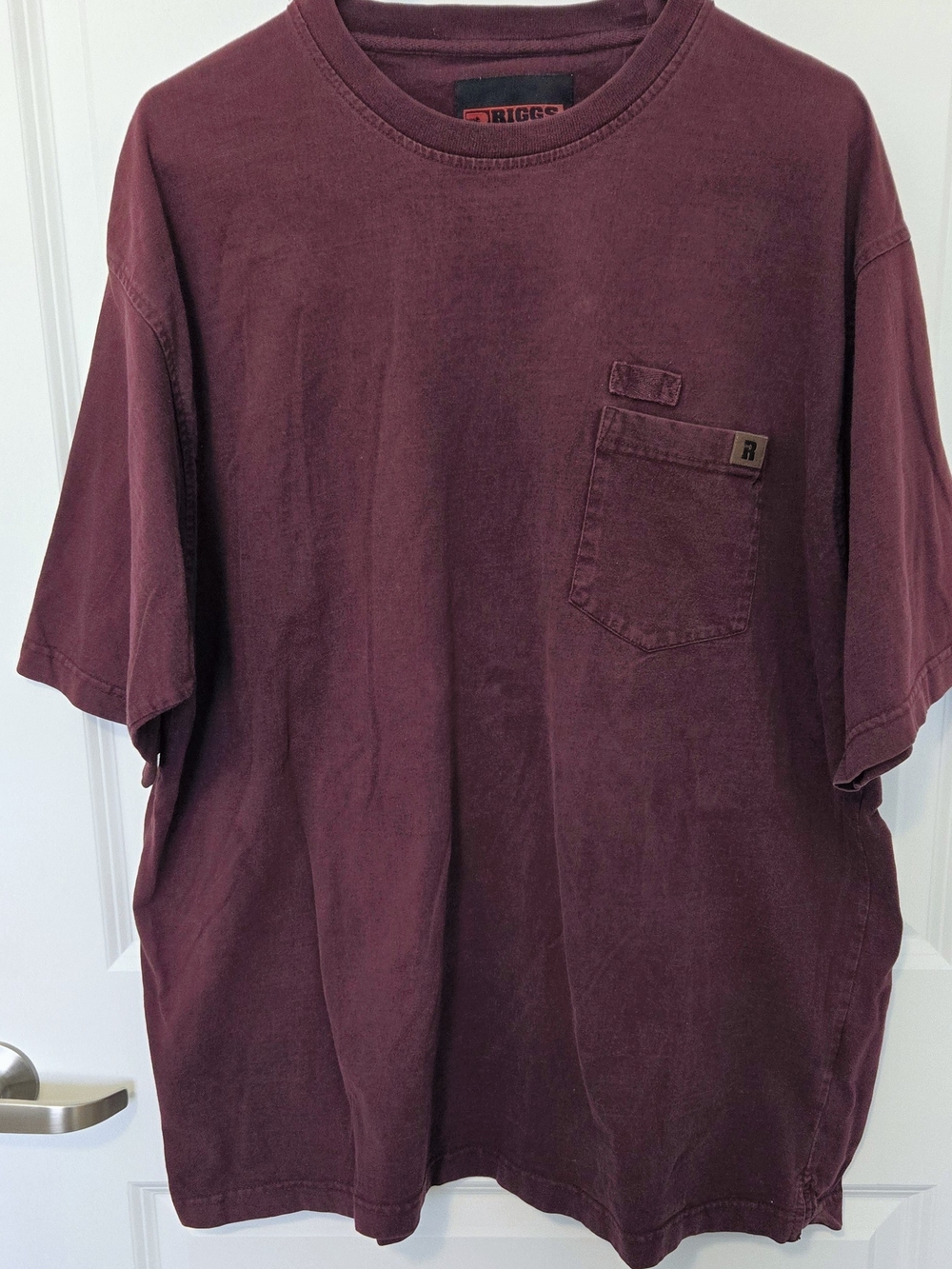 Wrangler Riggs XL Workwear Men's Pocket Tee - Burgundy